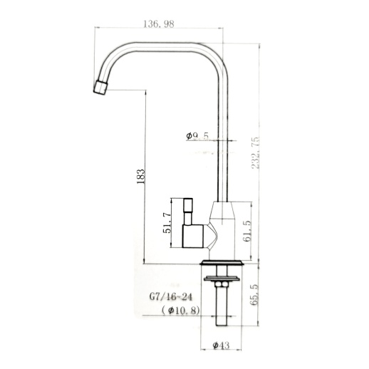 Кран для питьевой воды PAINI AF103 Monoflow, хром (CR) Кран для питьевой воды PAINI AF103 Monoflow, хром (CR)
