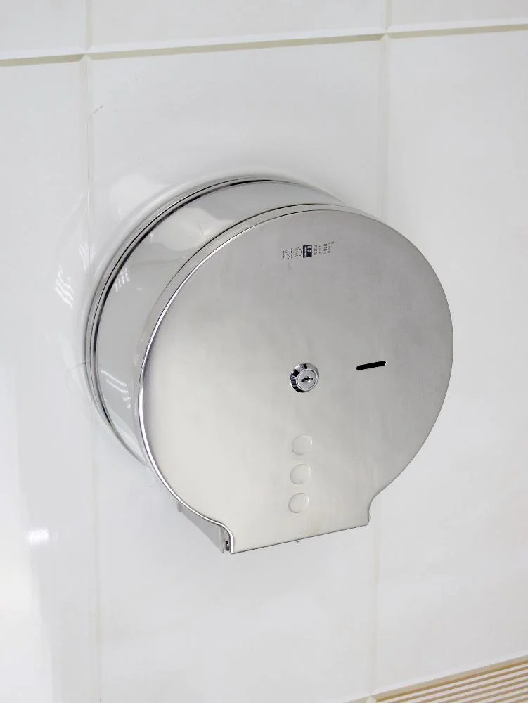 Диспенсер для туалетной бумаги круглый из нержавеющей стали глянцевый Nofer 05006.B