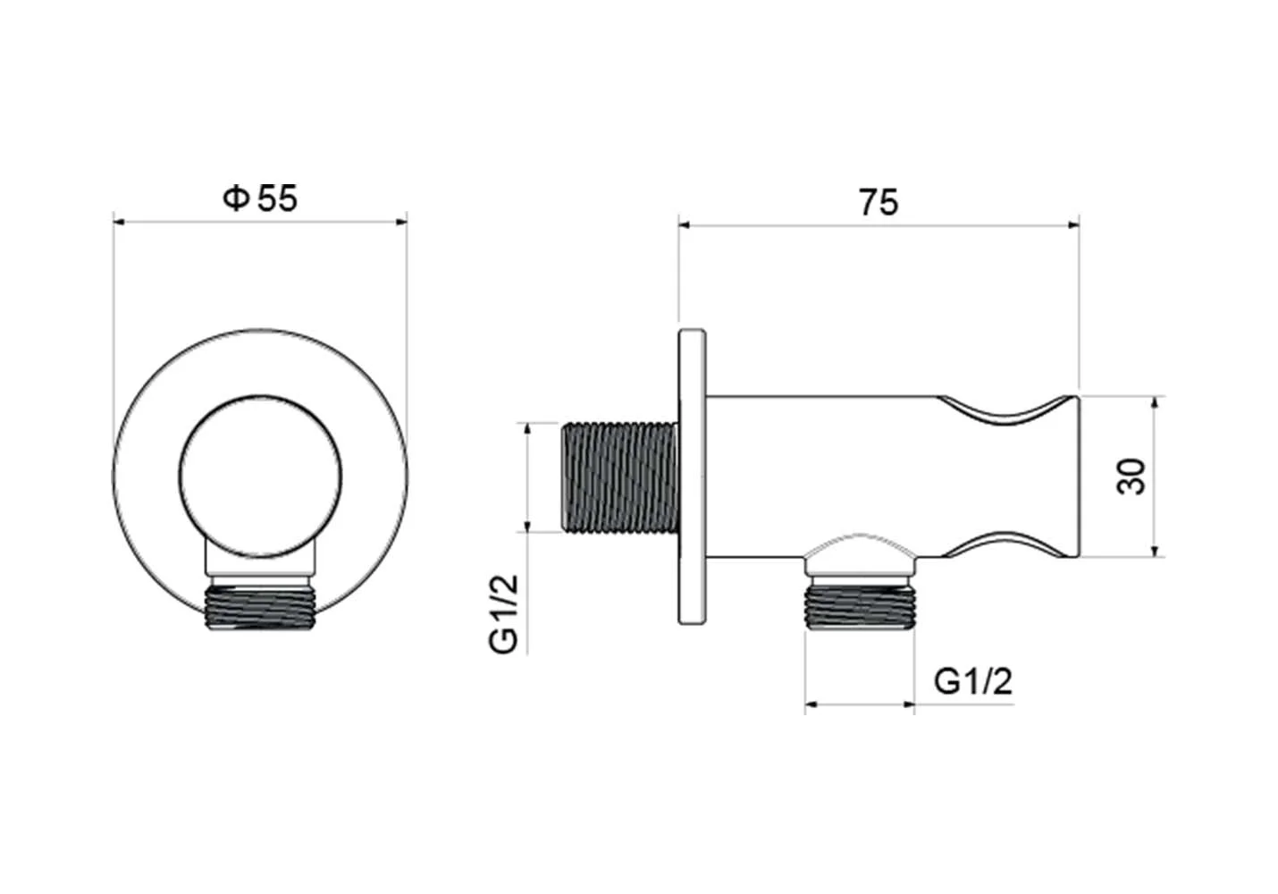 Шланговое подсоединение с держателем AQUATEK, матовый черный AQ2464MB