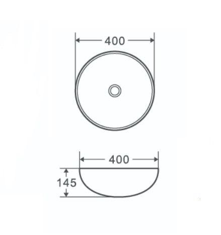 Раковина накладная круглая 400x400x145 мм SPIN 40 NOFER 23593 матовый чёрный