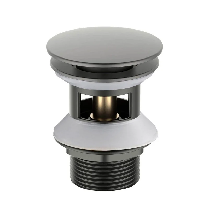 AQ6002BGM сливной набор для раковины Push-open с переливом, крышка круглая, оружейная сталь