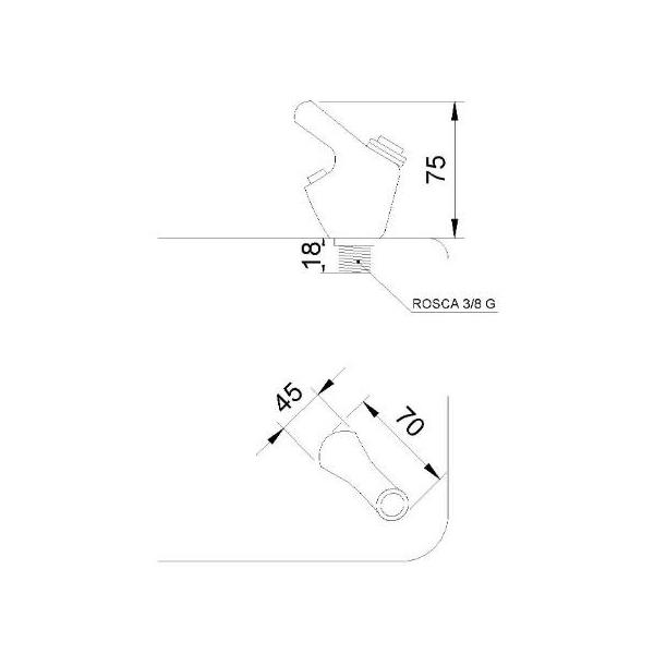 Кран для питьевого фонтана с кнопкой Nofer 10008.B