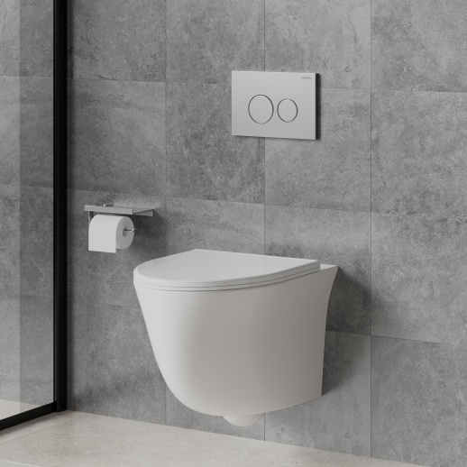 URBATEC URB742005WH Унитаз подвесной 520x370x360 мм Rimless Brera, с сиденьем, белый глянец URBATEC URB742005WH Унитаз подвесной 520x370x360 мм Rimless Brera, с сиденьем, белый глянец