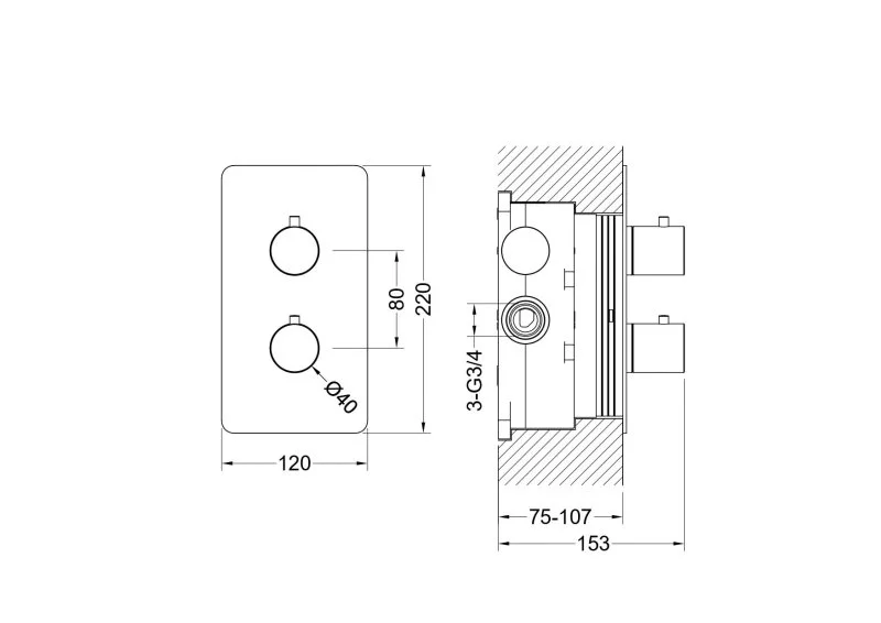 Термостатический смеситель для душа AQUATEK, матовый черный AQ1391MB ЕВРОПА