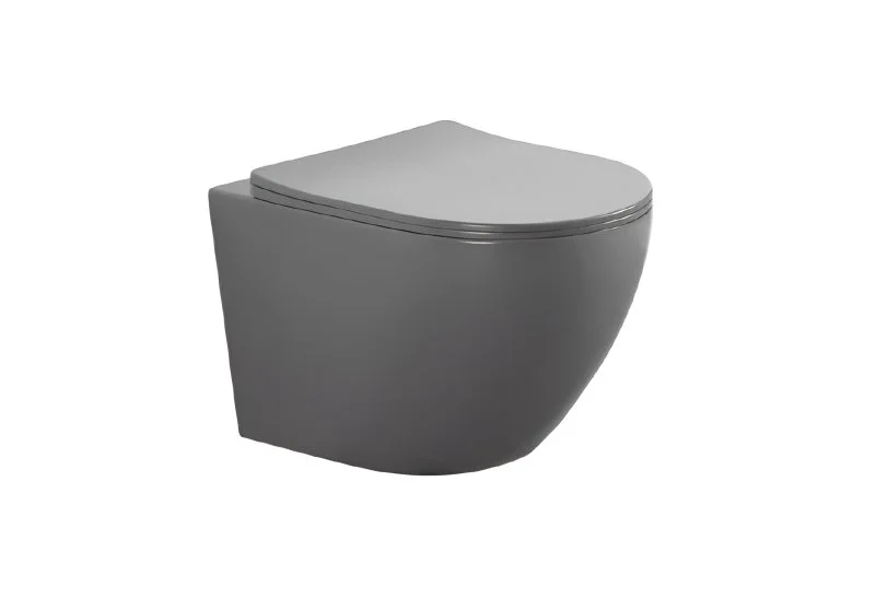 Унитаз подвесной безободковый AQUATEK ЕВРОПА AQ1901-MG 525*360*320мм, матовый серый