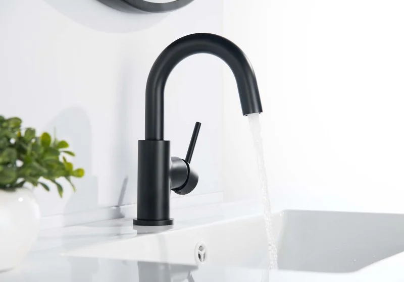 Смеситель для раковины, без донного клапана AQUATEK, матовый черный AQ1307MB ЕВРОПА