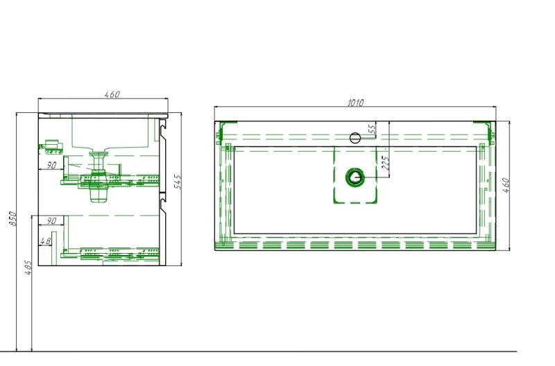Мебельная раковина Aquatek AQ4100-00 1010*465*170