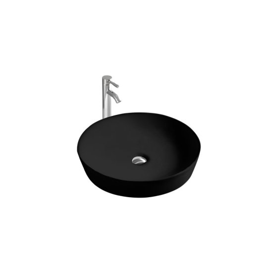 Раковина накладная для установки на столешницу AQUATEK ЕВРОПА AQ5558-MB 415*415*135, матовый черный