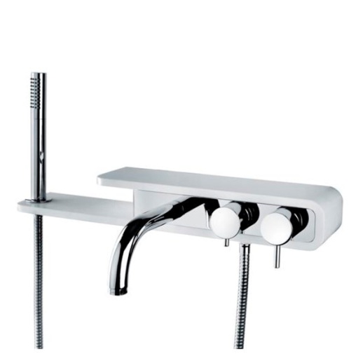 Смеситель для ванны PAINI Pad PDCR100B0 с аксессуаром, хром (CR)