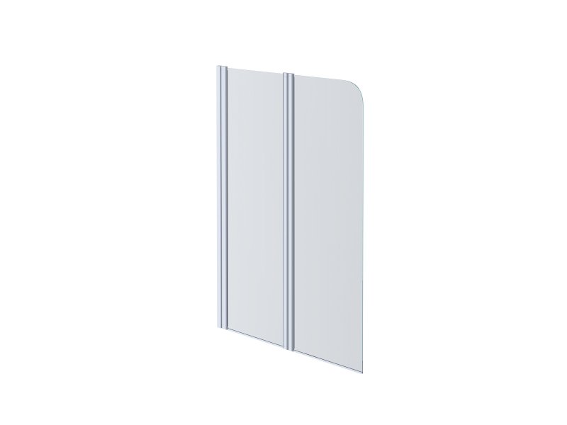 AQ NFB 6222-100 (новый артикул AQ DEL SBA 10015CH) Шторка на ванну двухэлементная, поворотная 1000X1500 профиль хром, стекло прозрачное