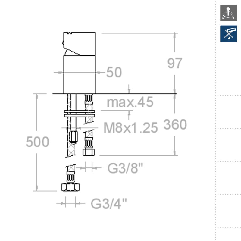 Смеситель встраиваемый в борт ванны KUATRO 473202S
