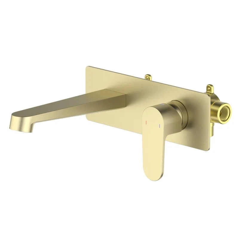 AQ1213BG ОБЕРОН смеситель для раковины настенный (внешняя и скрытая часть), шлиф. золото