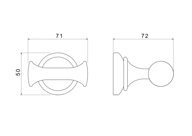 Крючок двойной AQUATEK, полир. золото AQ4502PG КЛАССИК