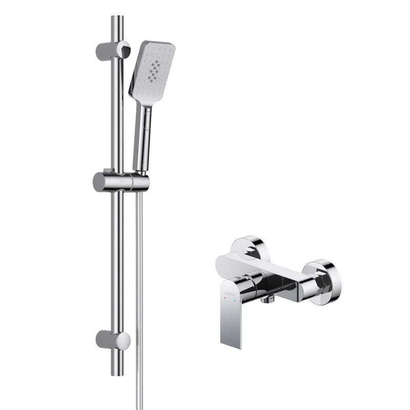 AQ1460CR ЛИРА смеситель для душа ,  AQ2018CR ЛИРА душевой гарнитур 3jet 65 см