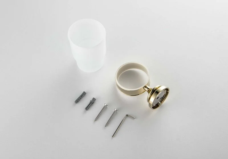 Стакан с держателем AQUATEK, полир. золото AQ4504PG КЛАССИК