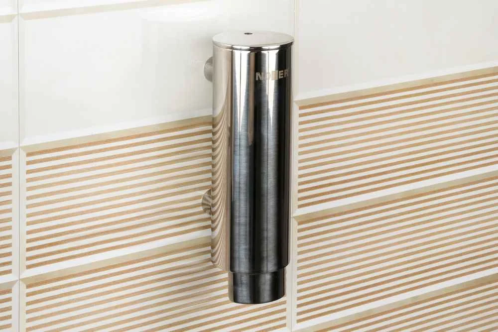 Диспенсер для мыла цилиндрический из нержавеющей стали глянцевый 300 мл Nofer 03024.B