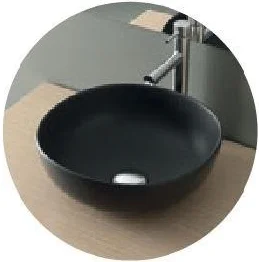 Раковина накладная круглая 400x400x145 мм SPIN 40 NOFER 23593 матовый чёрный