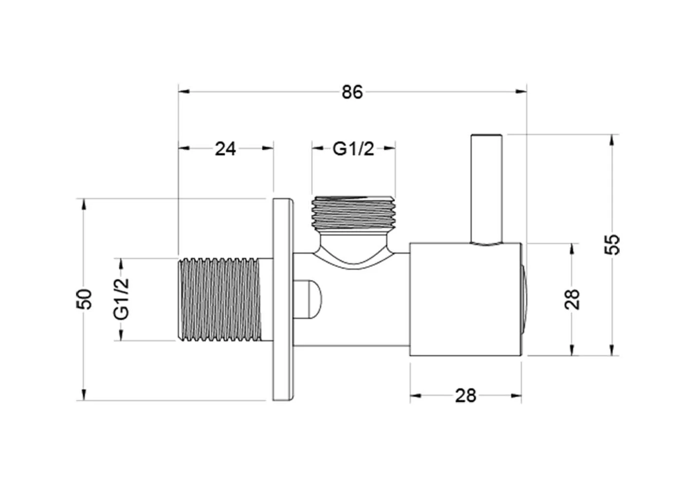 Угловой переходник AQUATEK AQ2451CR