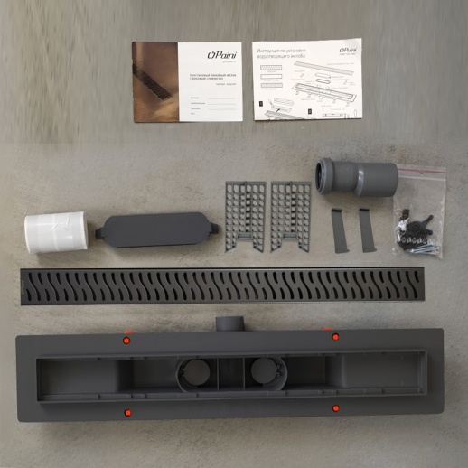 Душевой лоток PAINI CH550HC Harmony 550 мм, черный матовый Душевой лоток PAINI CH550HC Harmony 550 мм, черный матовый