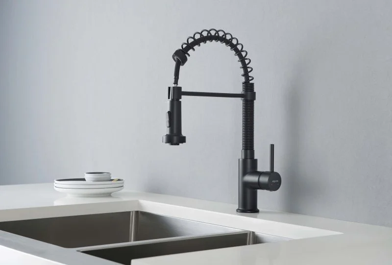 Смеситель для кухни 2 jet (профессиональный) AQUATEK, матовый черный AQ1387MB ЕВРОПА