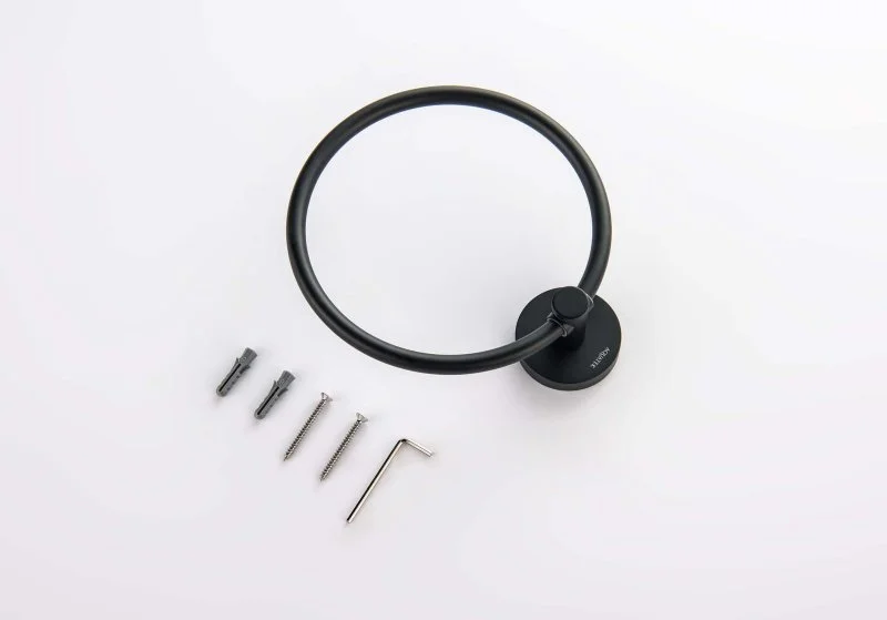 Полотенцедержатель кольцо AQUATEK, матовый черный AQ4112MB ЕВРОПА