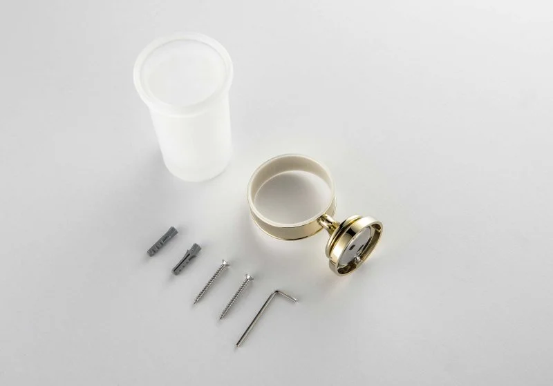 Стакан с держателем AQUATEK, полир. золото AQ4527PG КЛАССИК