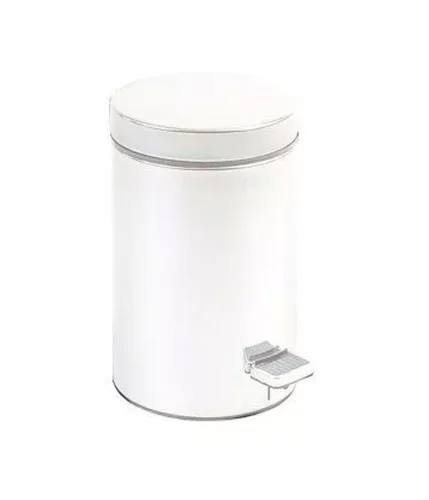 Ведро из нерж. стали белое 12 л. с педалью Nofer 09100.12.W