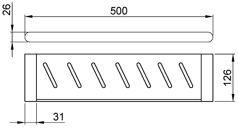 Полка для душевых принадлежностей из алюминия Capri черная Nofer 16226.N