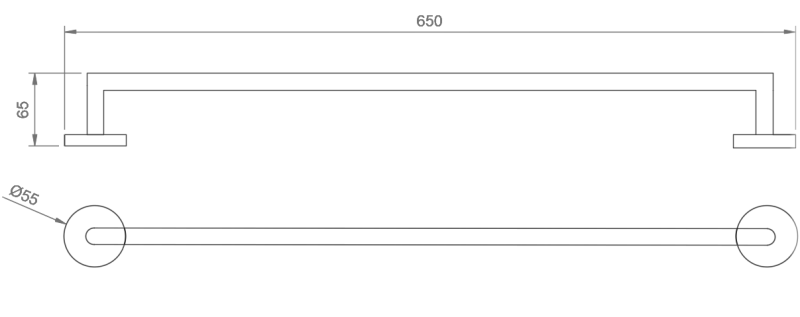 Вешалка для полотенец Nofer 16850.60.S. Сатинированная отделка. Длина 650 мм