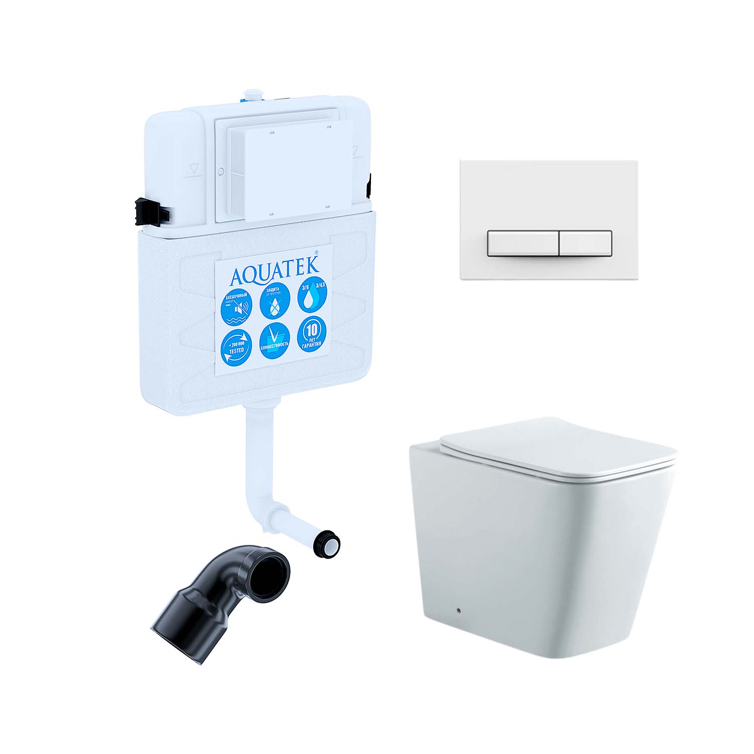 SET BW AQUATEK ЛИБРА N (смывной бачок AQUATEK INS-0000019, кнопка KDI-0000030, унитаз ЛИБРА New AQ1908N-00)