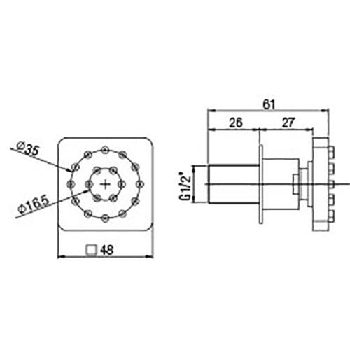 Душевая форсунка PAINI 50CR721Q, хром (CR) Душевая форсунка PAINI 50CR721Q, хром (CR)