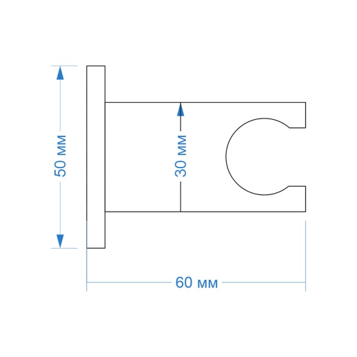 Держатель для лейки PAINI 53PZ186QQ фиксированный, квадратный, латунь, матовый чёрный PVD Держатель для лейки PAINI 53PZ186QQ фиксированный, квадратный, латунь, матовый чёрный PVD