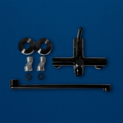 Смеситель для ванны с длинным изливом Urbatec Veneto без аксессура, черный (YO) - VE50753YO Смеситель для ванны с длинным изливом Urbatec Veneto без аксессура, черный (YO) - VE50753YO