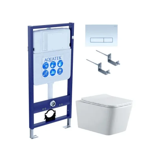 SET AQUATEK ЛИБРА N KDI21(рама AQUATEK Standard INS-0000012 с клавишей KDI-0000021 и крепежом KKI-0000002, унитаз ЛИБРА AQ0530N-00