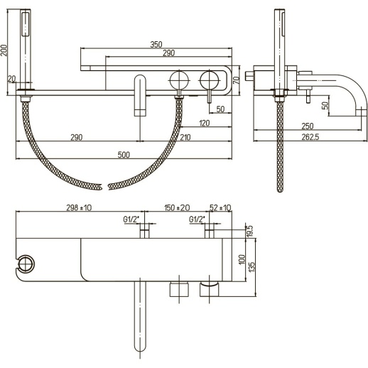 Смеситель для ванны PAINI Pad PDCR100B0 с аксессуаром, хром (CR) Смеситель для ванны PAINI Pad PDCR100B0 с аксессуаром, хром (CR)