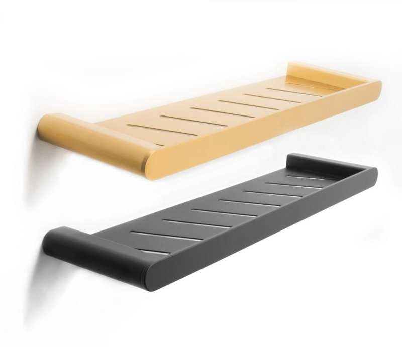 Полка для душевых принадлежностей из алюминия Capri черная Nofer 16226.N