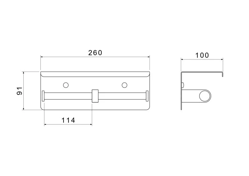 AQ4909BG ОБЕРОН бумагодержатель двойной с полкой, шлиф. золото