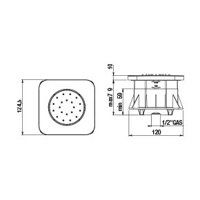 Душевая форсунка PAINI 50CR721IQS, хром (CR) Душевая форсунка PAINI 50CR721IQS, хром (CR)