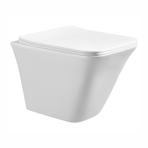 URBATEC URB212311WH Унитаз подвесной 495x350x355 мм Rimless Grazia, с сиденьем, белый глянец