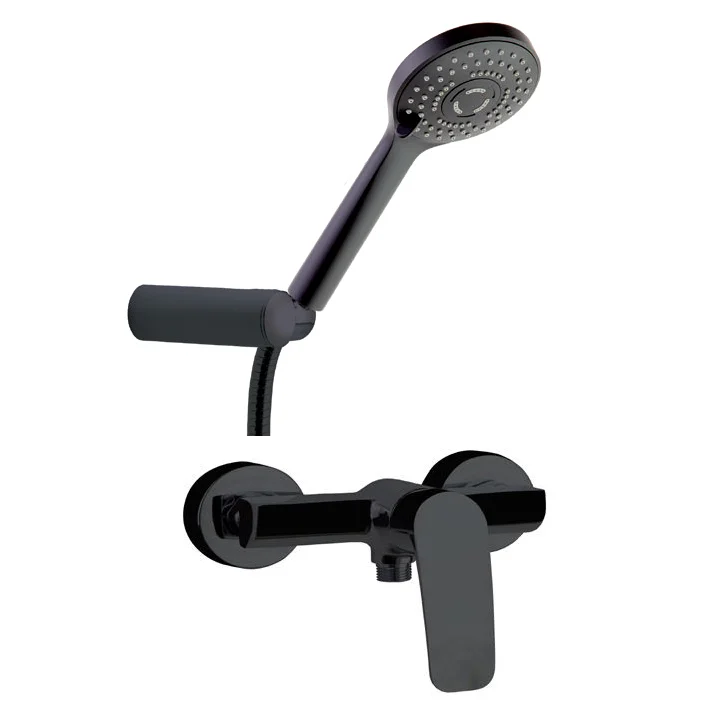 Смеситель для душа наружнего монтажа с душевым комплектом NEW FLY 570802BTNM Черный