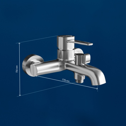 Смеситель для ванны Urbatec Evolution без аксессура, сталь PVD (PA) - EV22803PA Смеситель для ванны Urbatec Evolution без аксессура, сталь PVD (PA) - EV22803PA