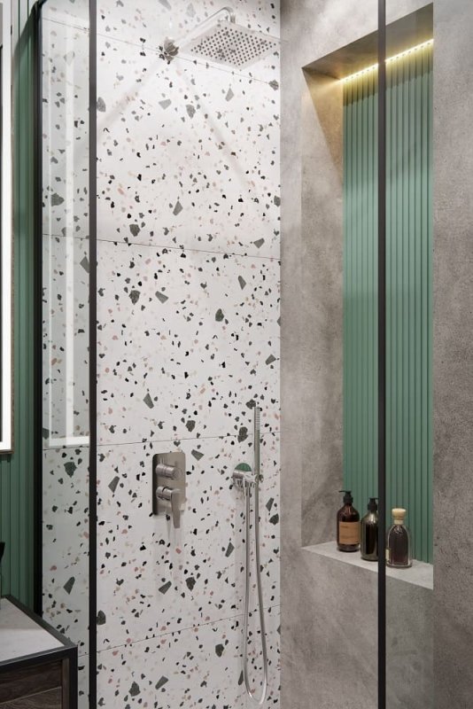 Встраиваемая душевая система с тропическим душем и душевым комплектом YPSILON PLUS K6415021