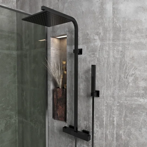 Душевая система PAINI Dax-R 84PZ689TH с термостатом, черный брашированный PVD (PZ)