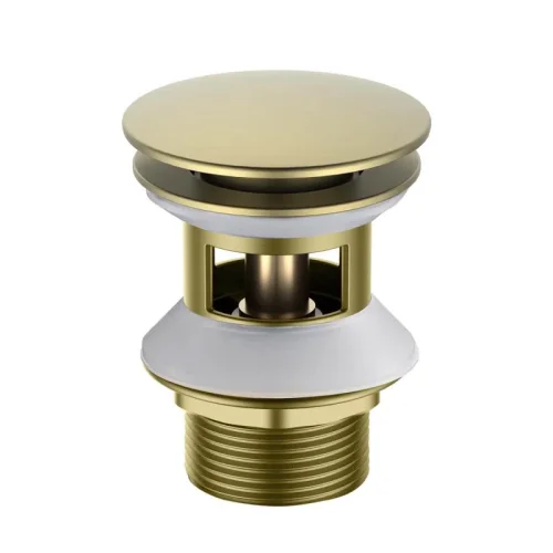 AQ6002BG сливной набор для раковины Push-open с переливом, крышка круглая, шлиф. золото