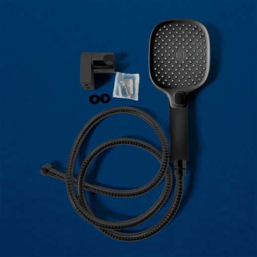 Комплект аксессуаров, лейка, шланг, держатель, Оружейная сталь PVD (GM) - URBATEC EV163GRGM Комплект аксессуаров, лейка, шланг, держатель, Оружейная сталь PVD (GM) - URBATEC EV163GRGM