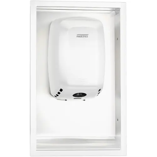 Белый комплект для внутристенного монтажа рукосушителей MACHFLOW M09