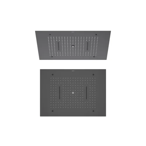 Верхний душ 600*430 мм, 3 jet (внешняя и скрытая часть) AQUATEK, матовый черный AQ2083MB