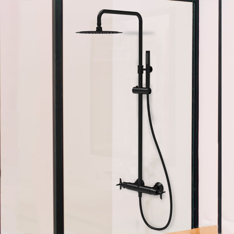 Душевая термостатическая система без излива с регулировкой высоты ADAGIO 915401RM250NM чёрный