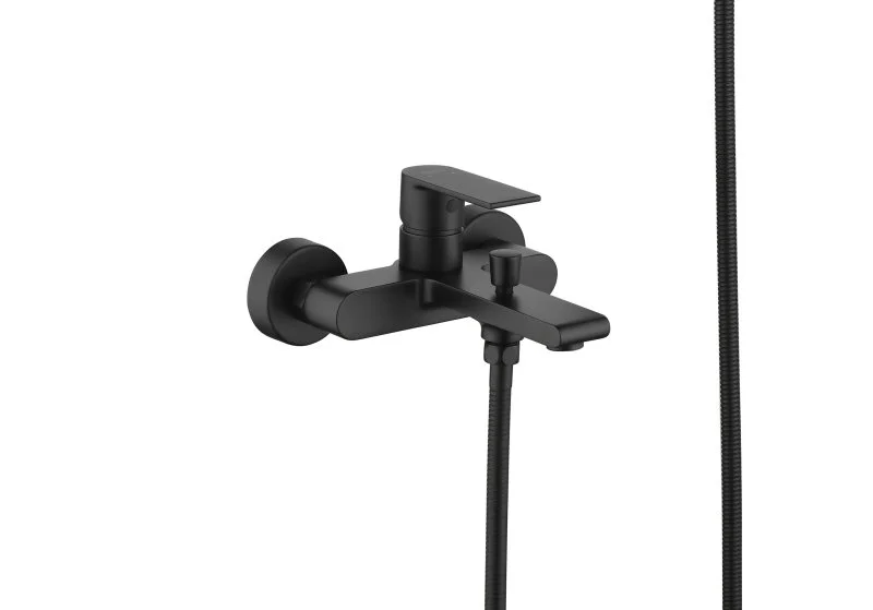 Смеситель для ванны с душевым набором AQUATEK, матовый черный AQ1449MB ЛИРА