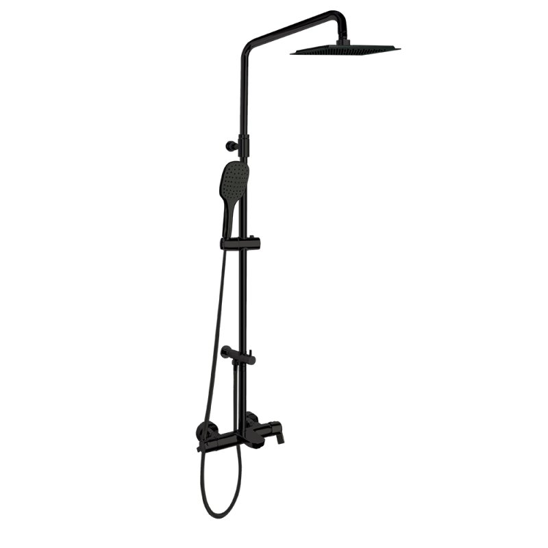 Душевая система с изливом и с регулировкой высоты BLAUTHERM 935612RPK300NM черная